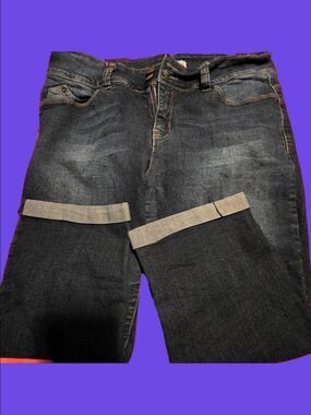 4/$67 Deal! Royalty For Me Women's Deep Indigo Straight Cropped Jeans